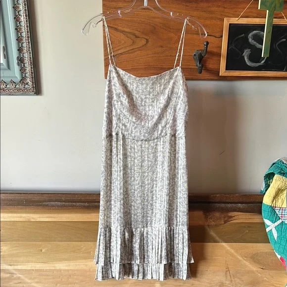 Club Monaco White Ruched Tiered Midi Sundress